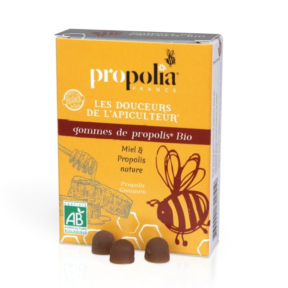 Lutschpastillen Verpackung mit Propolis-Pastillen, Geschmacksrichtung Honig von Propolia